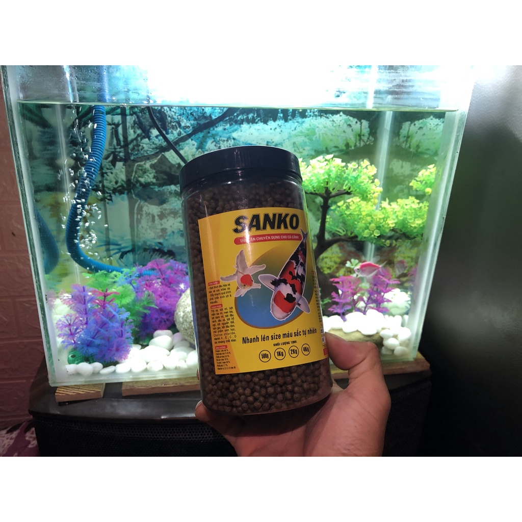 Cám cá cảnh SANKO giàu chất dinh dưỡng cho cá koi, cá vàng,cá chép và hầu hết các loại cá cảnh - Thức ăn cho cá