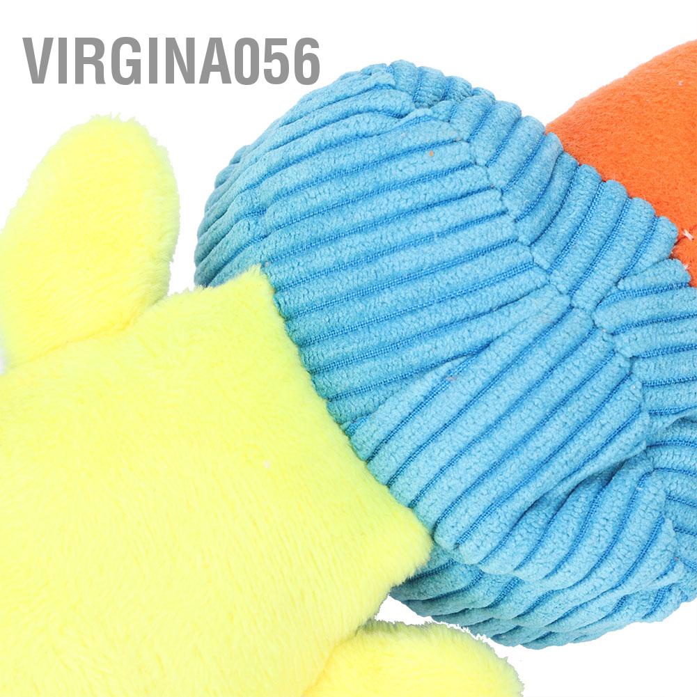 Virgina056 2PCS/Set Pet Dog Squeak Chew Toy Soft Plush Duck Monkey Sound Toys