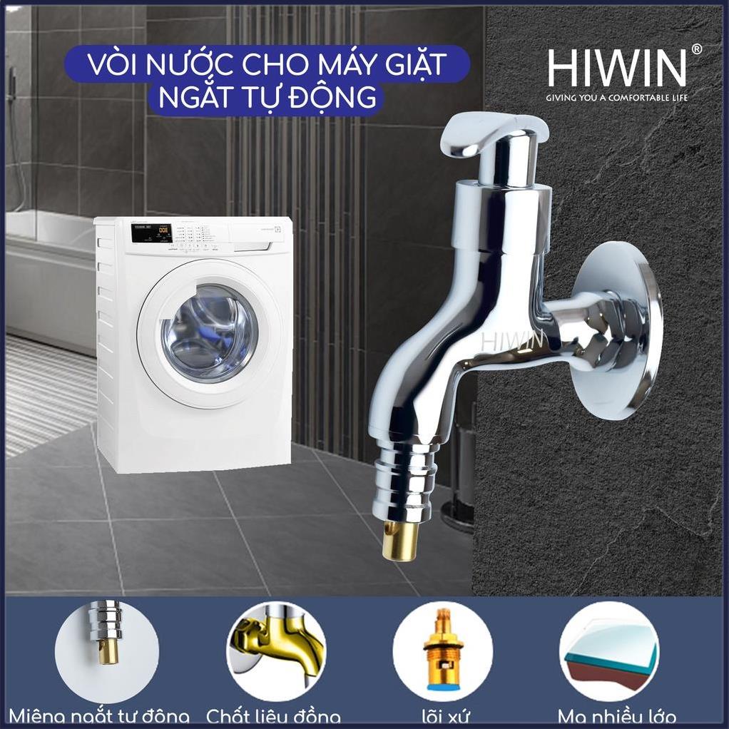 Vòi máy giặt tự ngắt thông minh đồng mạ crom cao cấp Hiwin KF-5020