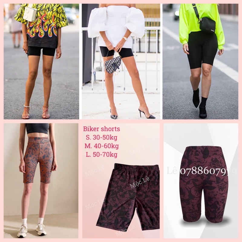 Quần ngố quần legging biker shorts f21 vnxk co dãn nhiều, 2 màu