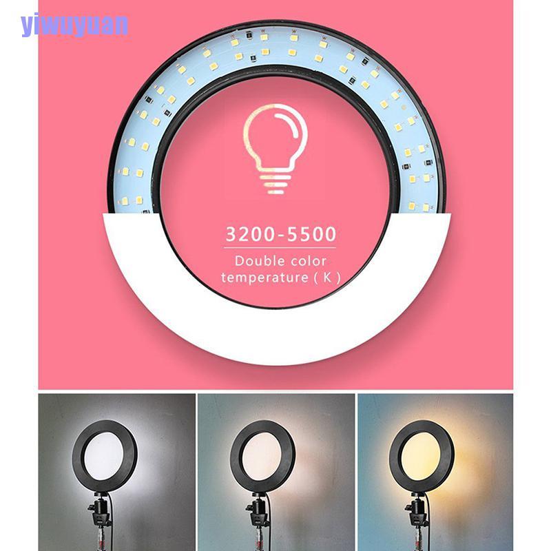 Đèn Led Tròn 6 "5500K Có Thể Điều Chỉnh Độ Sáng Cổng Usb Hỗ Trợ Quay Video / Livestream Cho Điện Thoại