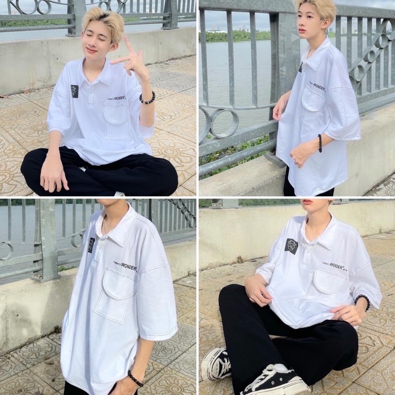 Áo phông - áo thun Polo oversize form rộng - Polo cộc tay WONDO❤️ [FREESHIP]