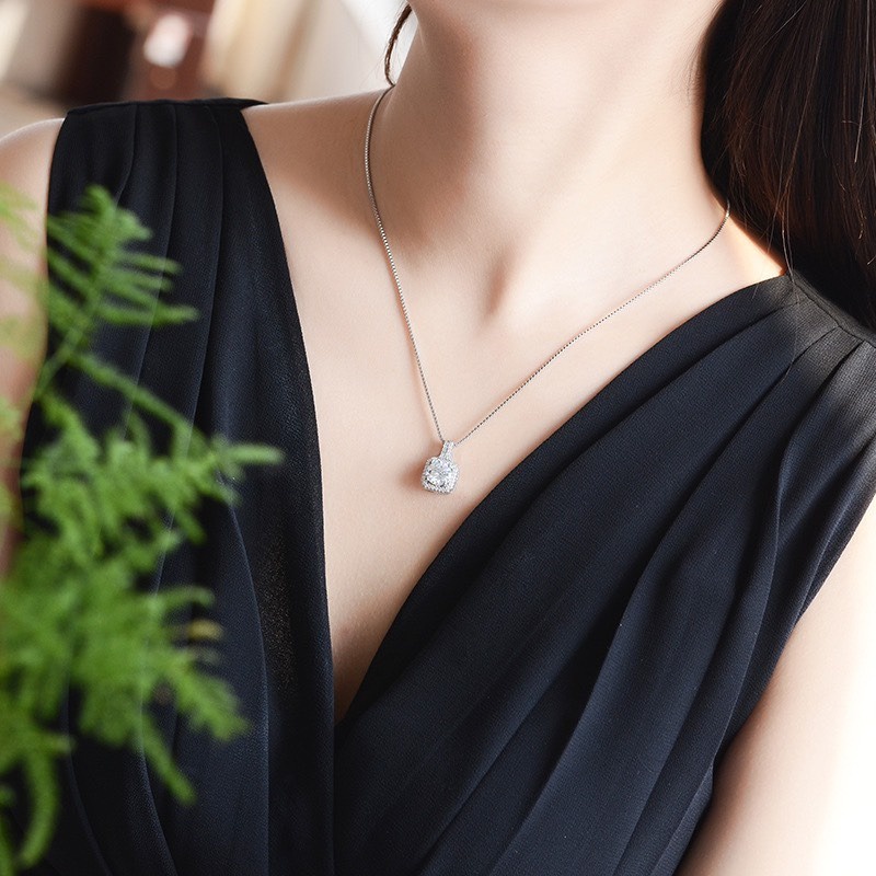 Dây chuyền bạc 925 Aqua Stone đính pha lê xinh xắn lấp lánh Dế Bạc – Bo0005 - 3