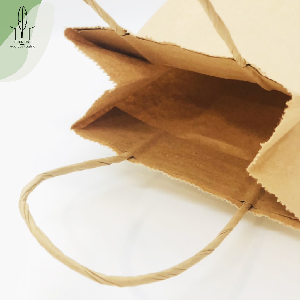Túi giấy xi măng có quai xách nhiều kích thước. Túi trơn kraft làm túi đựng quà, quần áo, thực phẩm đẹp, lịch sự