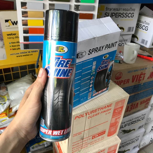 Chai xịt bảo vệ lốp xe Tire Shine B118 (hàng nhập Thái Lan) chai 550cc