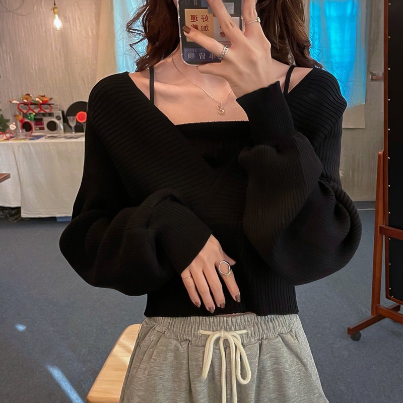 A40 - Áo len Bigsize tay dài dáng croptop