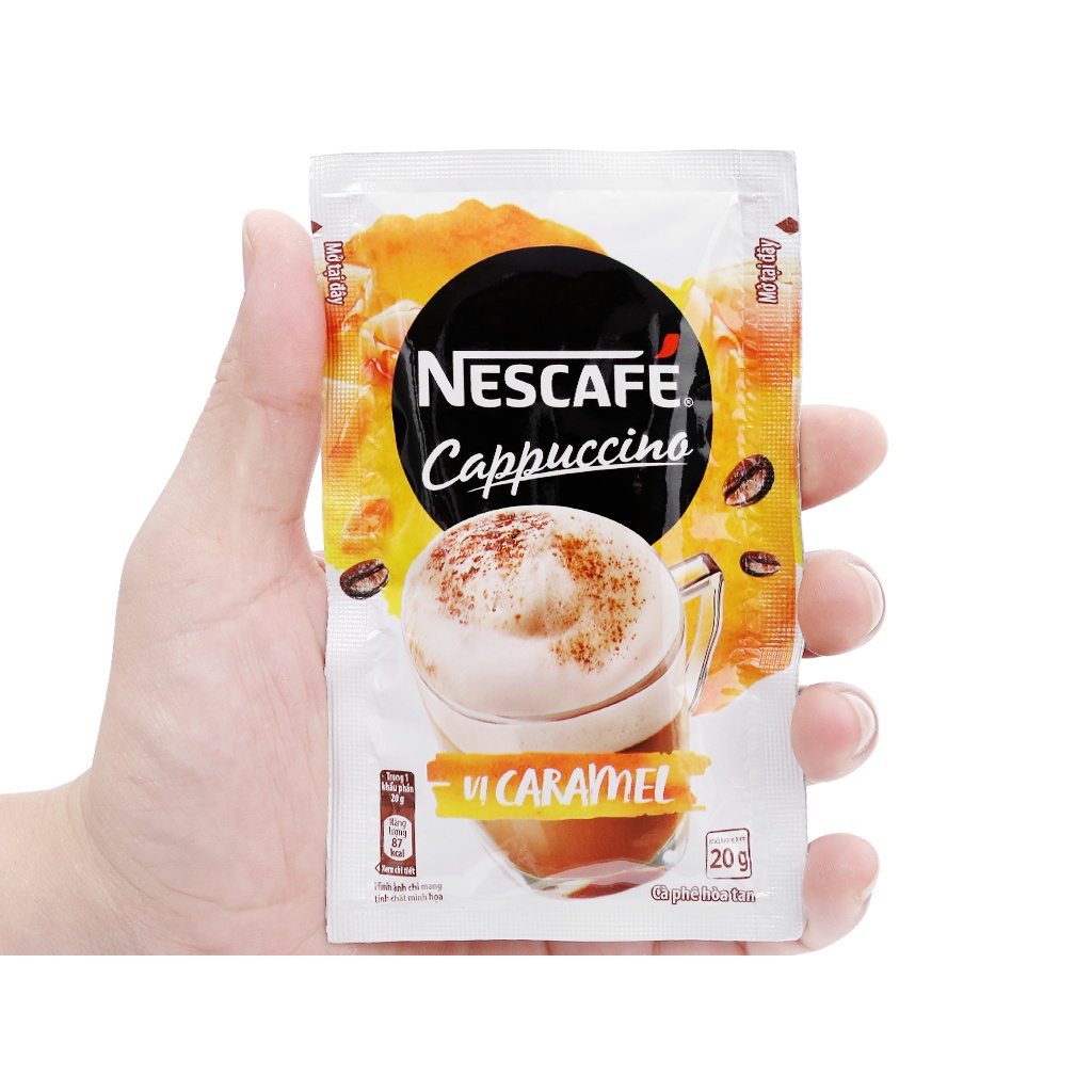 Cà phê sữa hạt Nescafe Latte vị Hazelnut - hạt phỉ / hạnh nhân 240g (10 gói x 24g)