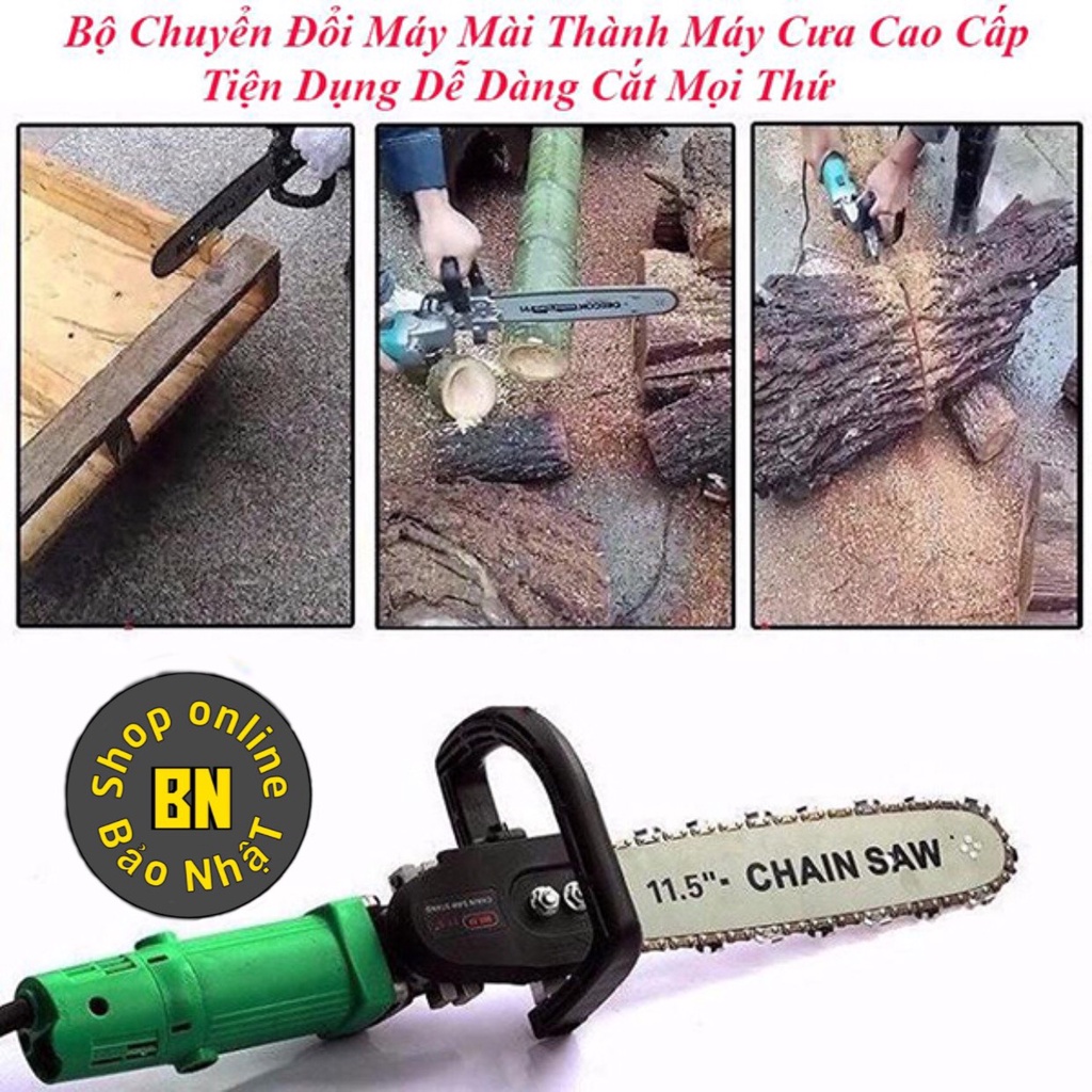 Bộ lam cưa xích gắn máy mài - Đầu chuyển đổi máy mài thành máy cưa - BảoGroup