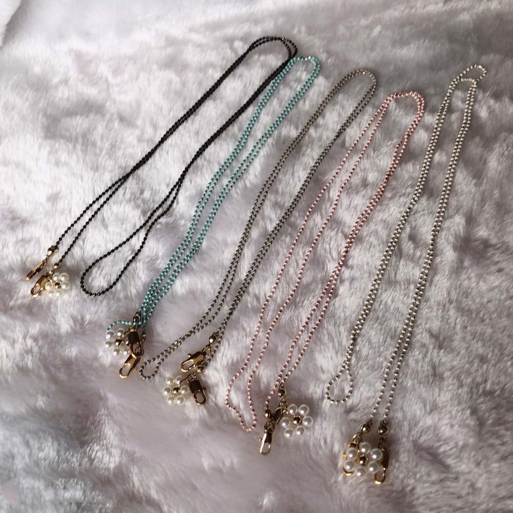 (Hàng Mới Về) Dây Đeo Kính Gắn Ngọc Trai Giả Thời Trang Cho Nam Nữ