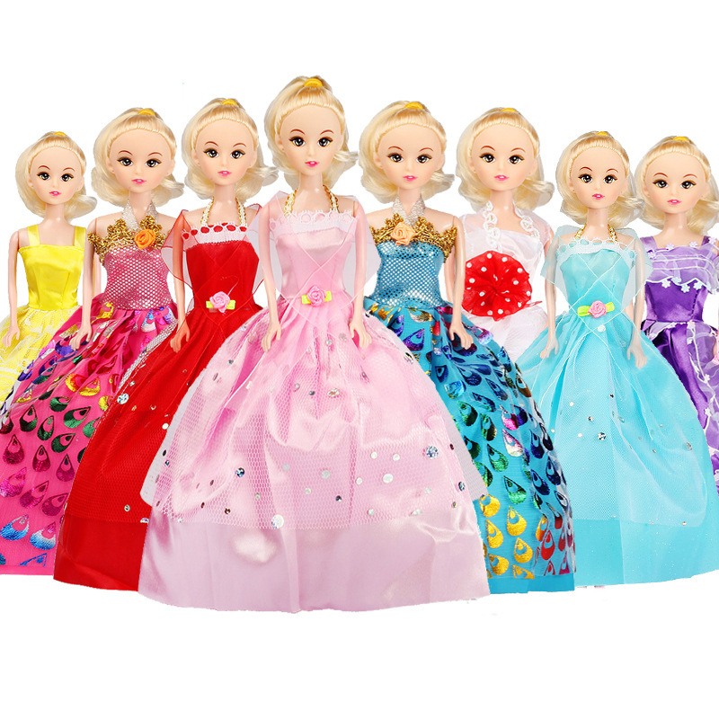 2 búp bê barbie đồ chơi kèm quần áo thời trang cho trẻ em gái