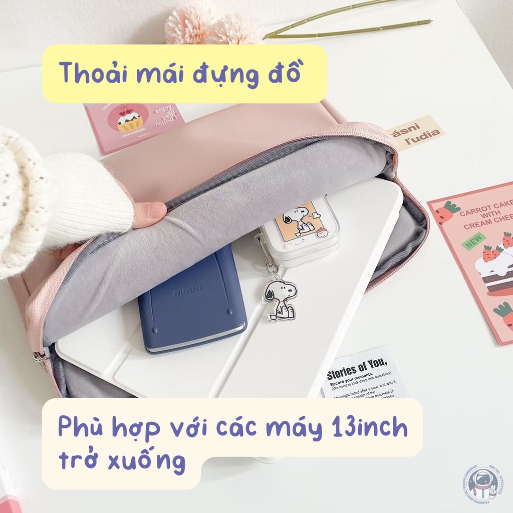 Túi Chống Sốc Laptop Da PU Cao Cấp Chống Nước 13.3 inch Trơn Pastel