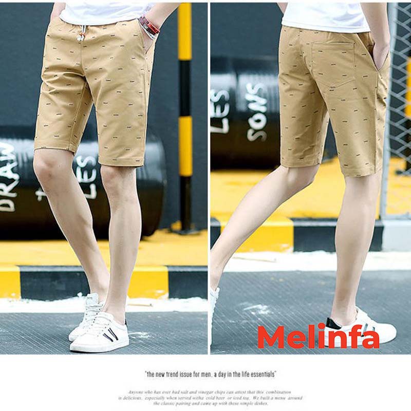 (Xả kho)Quần short nam mùa hè vải thô cotton họa tiết phong cách Hàn Quốc mã VAQ0125