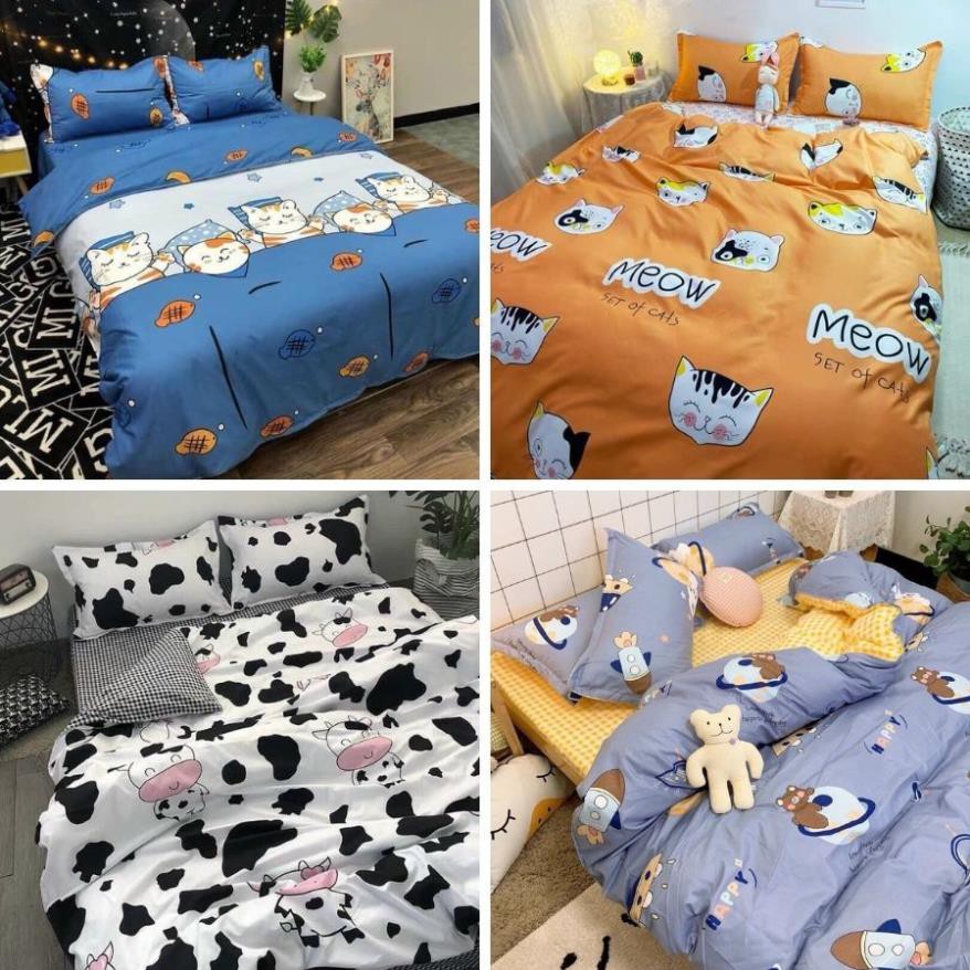 Chăn Ga Gối Đệm Cotton 90% Gồm 4 Món Vỏ Chăn, Ga , 2 Vỏ Gối (Inbox Chọn Mẫu) Bedding 126