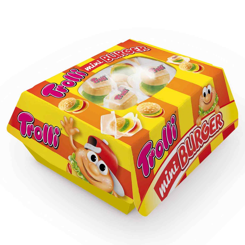 [Mã GRO2405 giảm 10% đơn 250K] Kẹo dẻo Trolli Mini Burger hộp 150gr