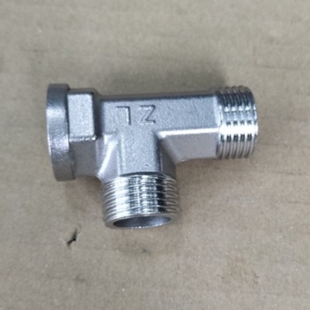 tê Inox 2 đầu ren ngoài 1 đầu ren trong 21mm