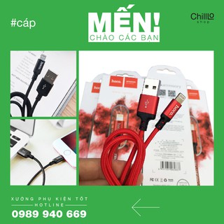 Cáp sạc cổng lightning dây dù hoco x14 dài 1m & 2m - cổng lightning cho apple - cáp sạc iphone, ipad - bảo hành 6 tháng