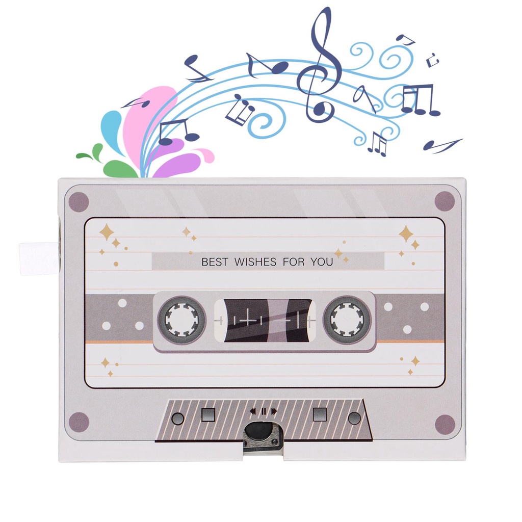 PINEVN Your Own Card Cassette Tape Music or Sound Effects Personalized Recordable Greeting Card Send A Sound DIY Audio Cards Custom Design Artwork Recordable Musical Birthday Voice Message DIY Greeting/Multicolor