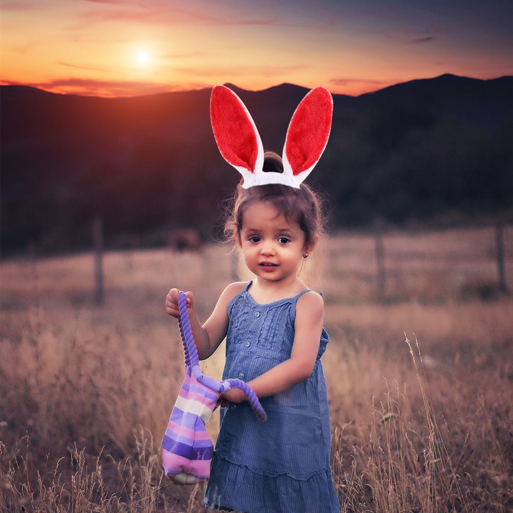 Băng Đô Cài Tóc Tai Thỏ Nhiều Màu Dễ Thương Cho Nữ