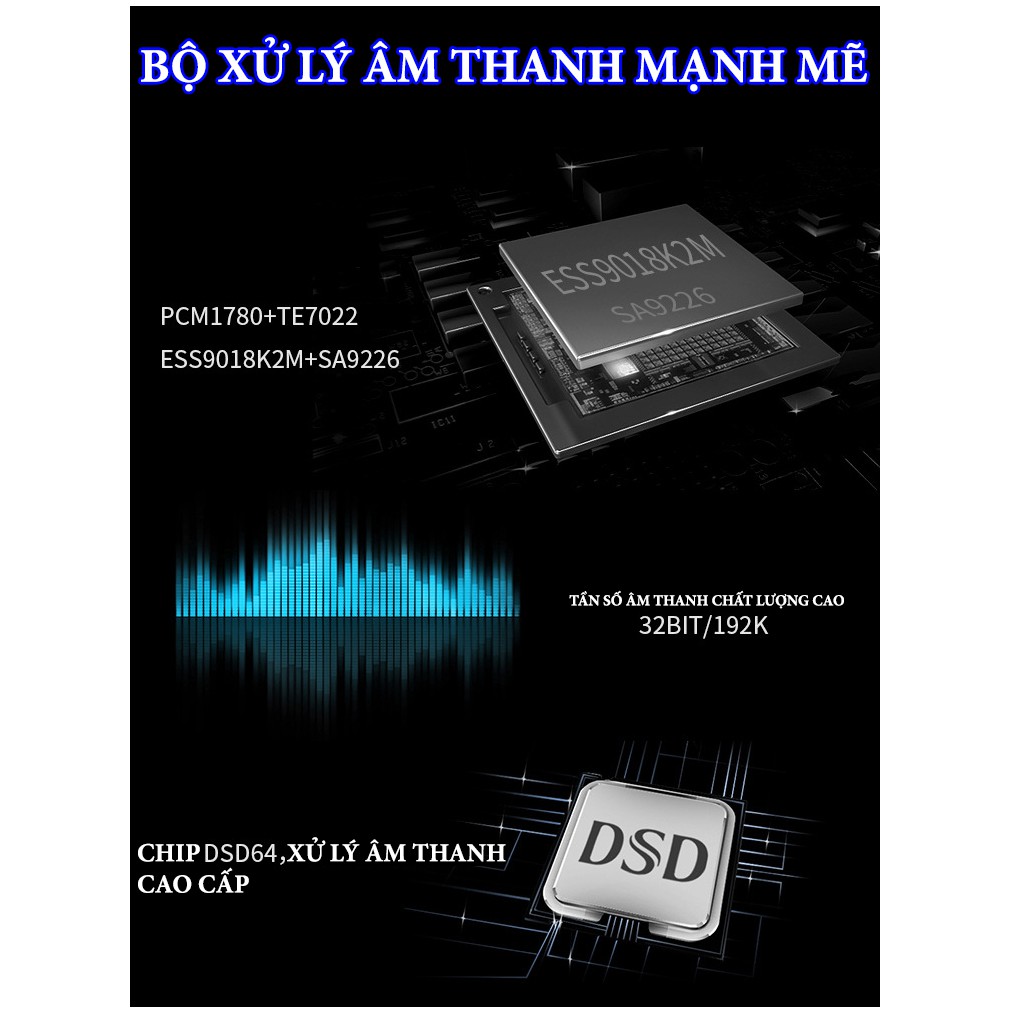 [Mã 44ELSALE2 giảm 7% đơn 300K] Bộ giải mã âm thanh TRASAM DAC2 Pro Bluetooth 32BIT/192KHZ