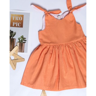 ĐẦM  CAROT THIẾT KẾ XINH XẮN CHO BÉ GÁI- VẢI LINEN THẤM HÚT MỒ HỒI