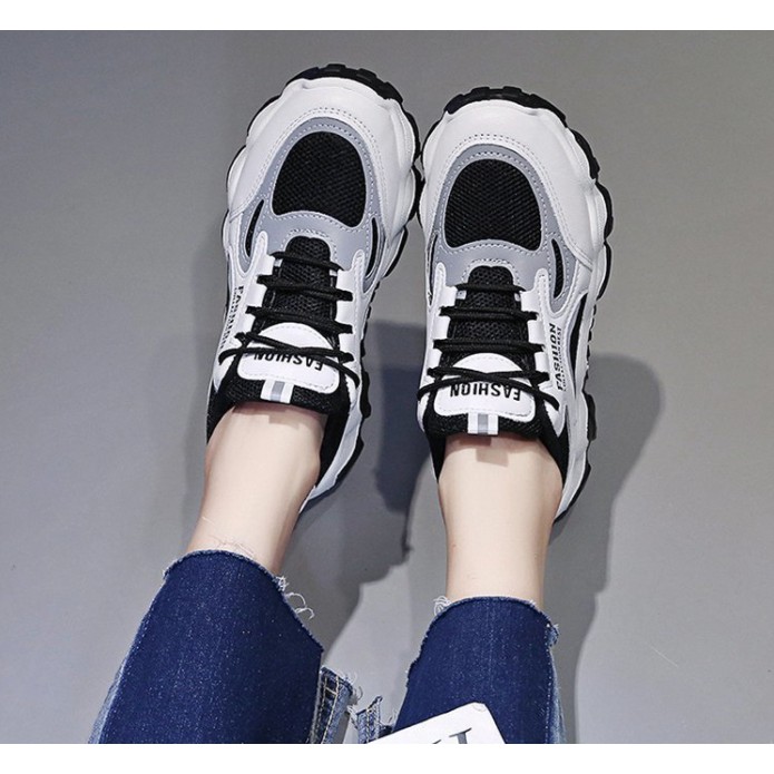 Giày sneaker nữ MS018 (đen trắng)