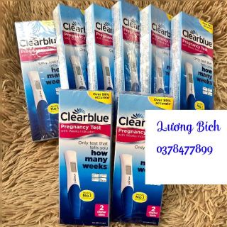 Bút thử thai và cho biết thai tuần ở thứ bao nhiêu Clearblue 1 hộp có 2 bút thử.
