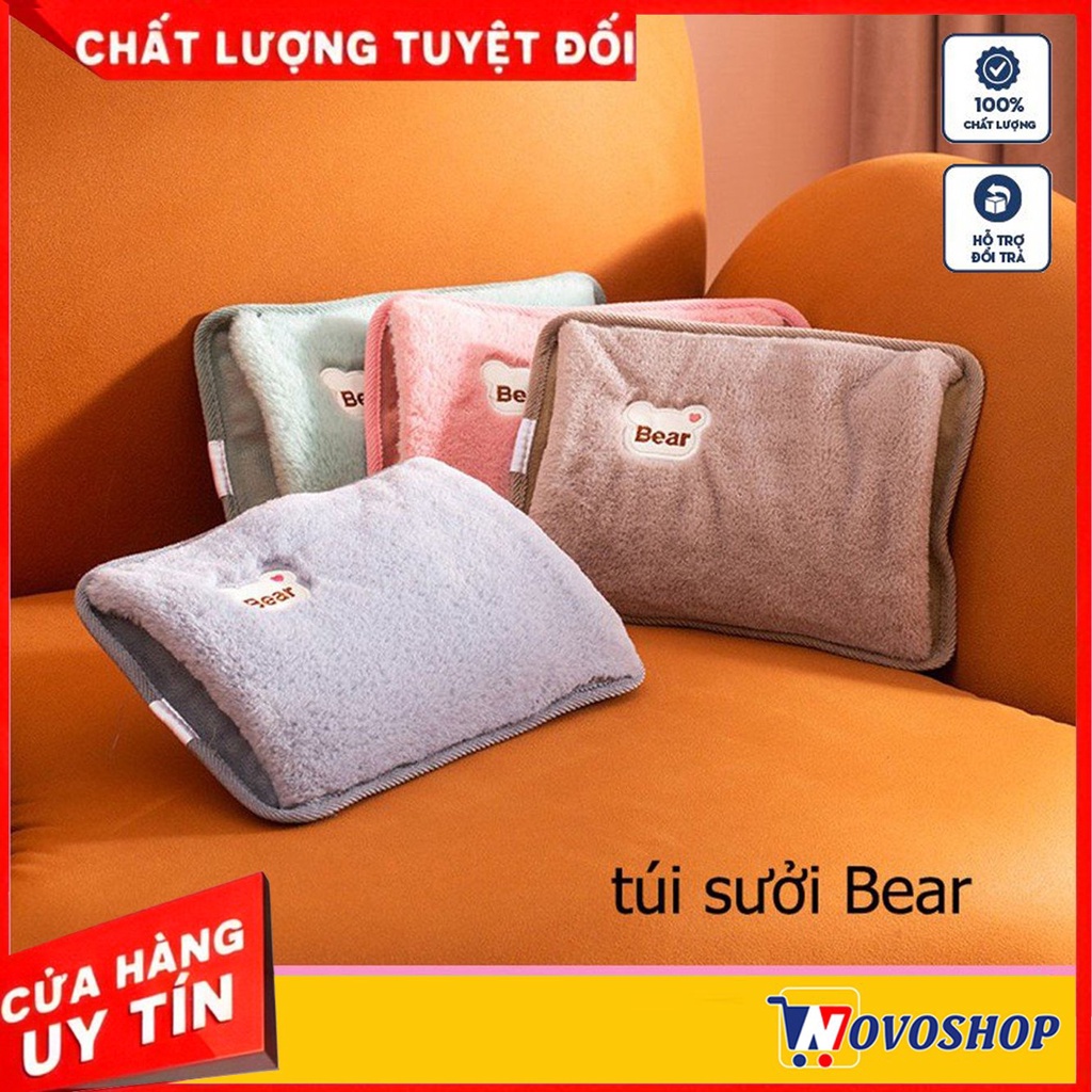 Túi sưởi, chườm nóng bụng,giảm đau bụng kinh, giữ ấm hạ sốt gấu Bear cắm điện NovoShop