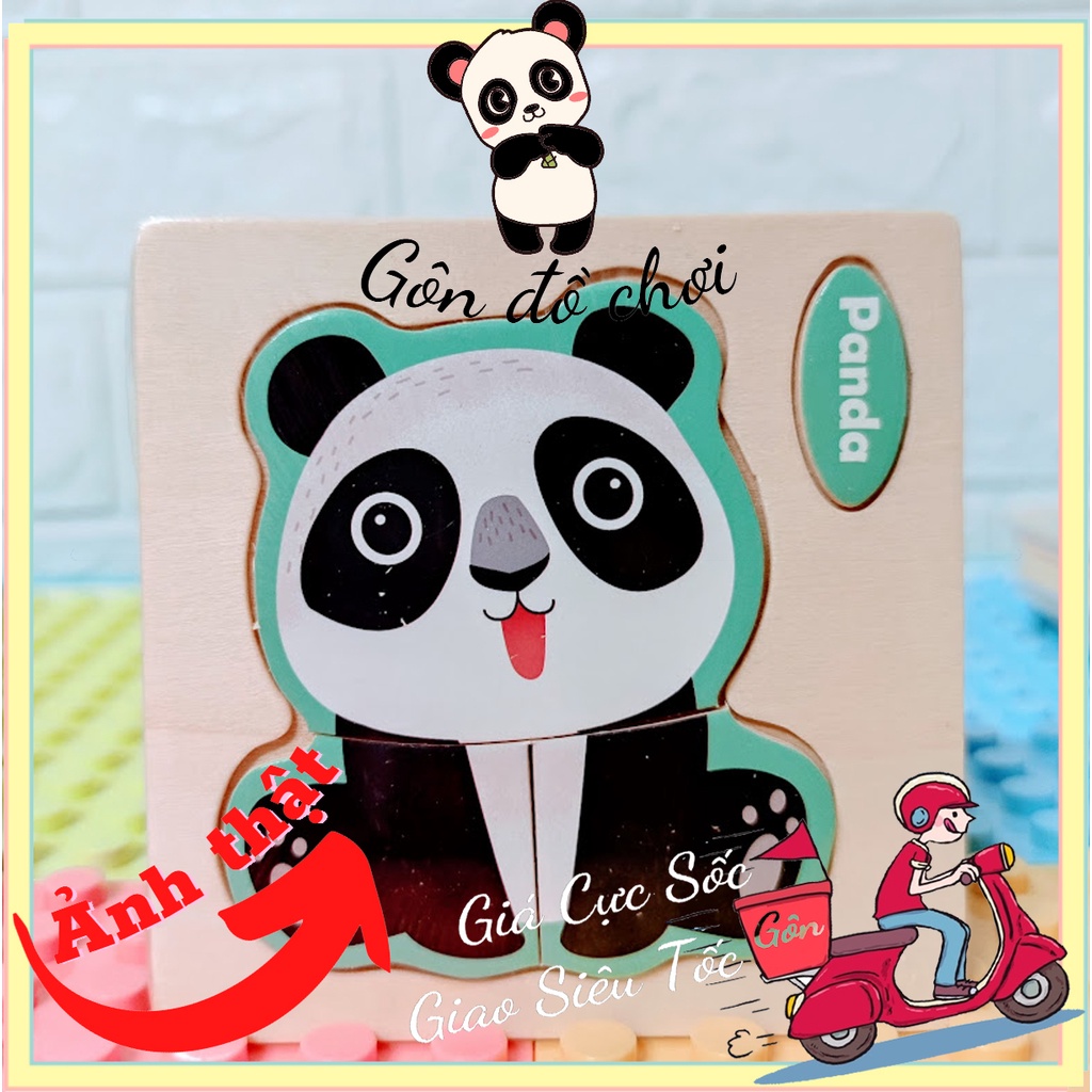 Tranh Ghép hình 3D bằng gỗ cho bé Phát Triển Trí Tuệ Gôn đồ chơi