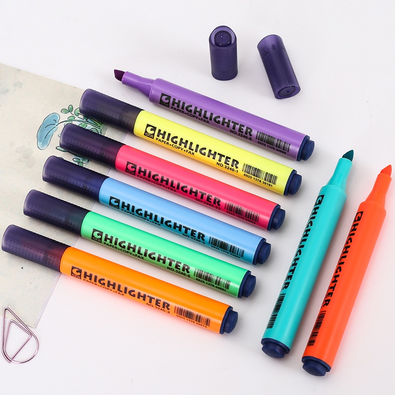 Bộ 7 bút Highlighter, bút dạ quang, bút ghi nhớ sắc màu cho học sinh, sinh viên, giáo viên - màu ngẫu nhiên