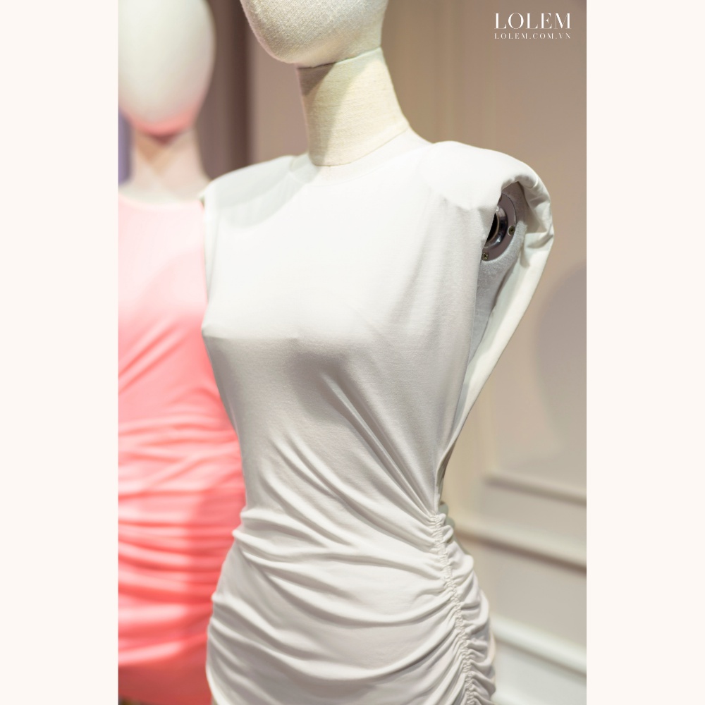 Đầm body hở lưng chất thun umi lụa thân váy rút nhún ôm sát cơ thể LOLEM CLOTHING DO183
