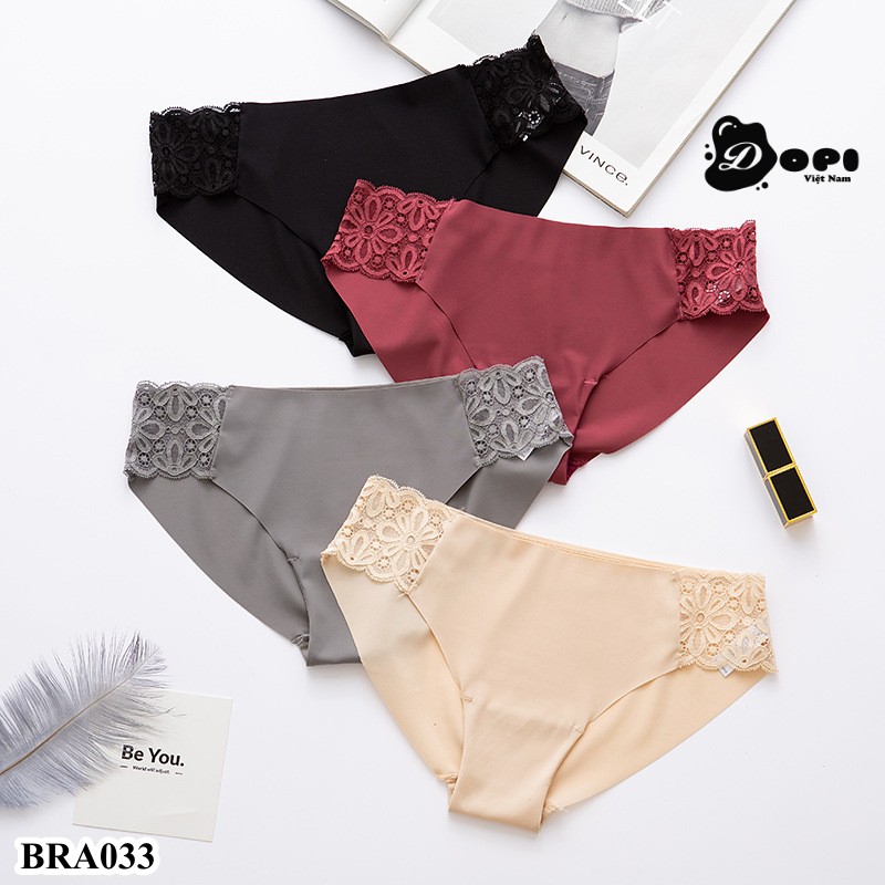 (BRA033) Quần lót su phối ren hoa quần chíp đồ lót nữ