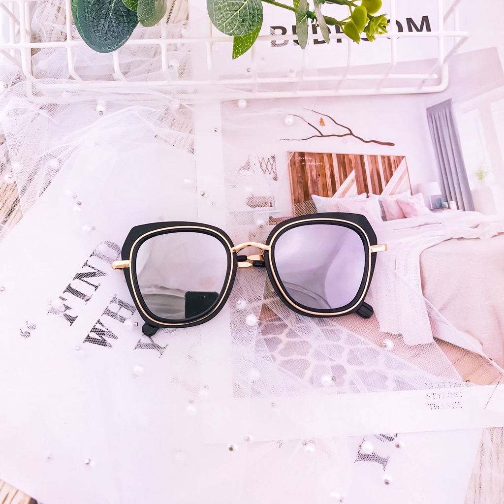 [Siêu Phẩm Kính Mát] Mắt Kính Thời Trang Hot Trend 1124 Có Viền Siêu Hot - Hazo