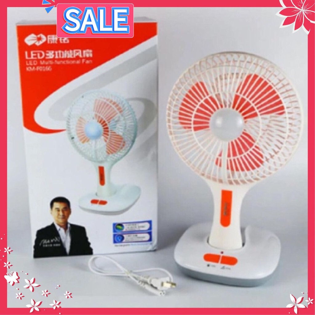 [SIÊU SALE] QUẠT KIÊM ĐÈN TÍCH ĐIỆN 2IN1 ÔNG TÂY [KM-F0166]