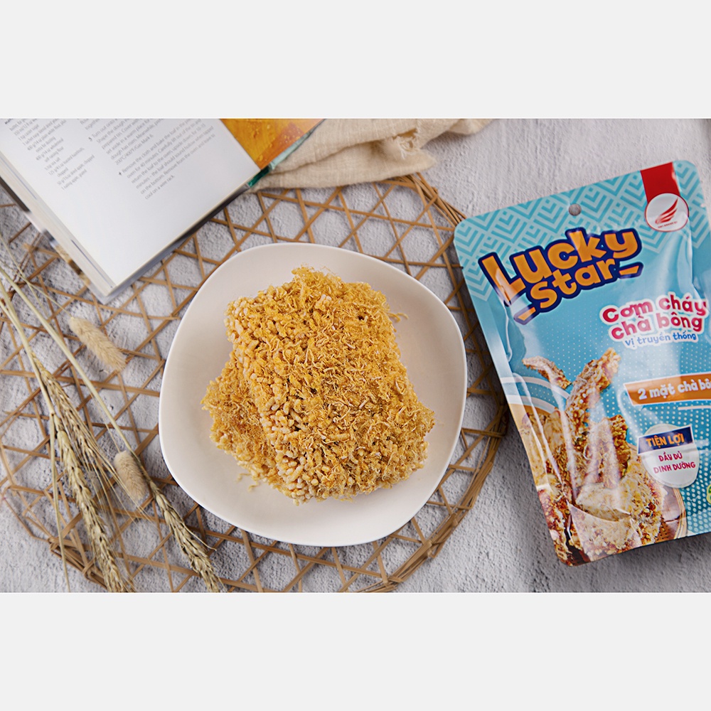 Cơm cháy chà bông truyền thống Lucky Star 50g đậm vị thơm ngon nhiều dình dưỡng đồ ăn vặt healthy