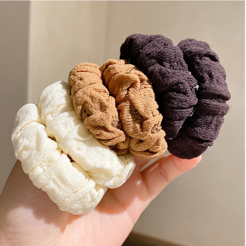 Dây Buộc Tóc Cao Su Màu Cà Phê Thời Trang Không Đau