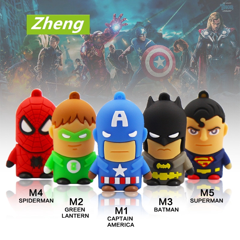 Ổ Đĩa flash usb 1tb Họa Tiết Hoạt Hình Siêu Anh Hùng / Người Dơi / captain america