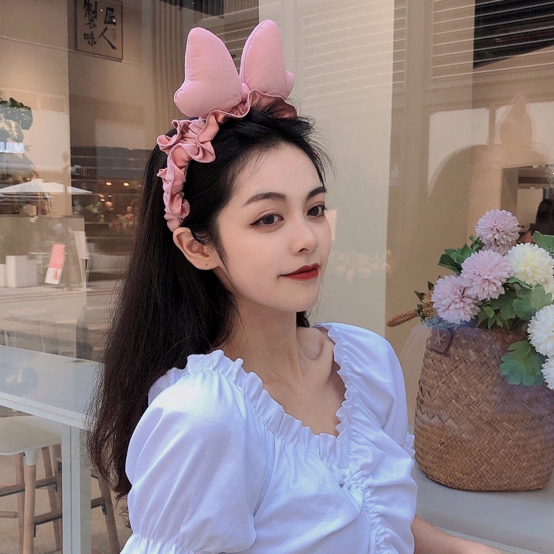 Băng Đô Đính Nơ Hồng Xinh Xắn Phong Cách Hàn Quốc Cho Nữ