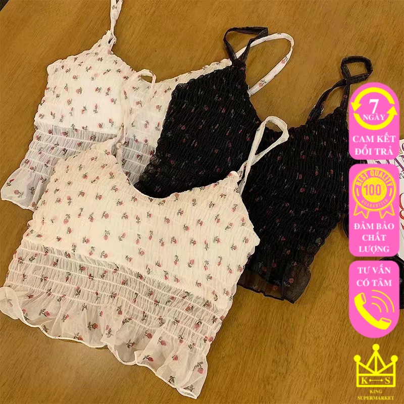 Áo bra hoa nhí 2 dây chất voan mã ABR891