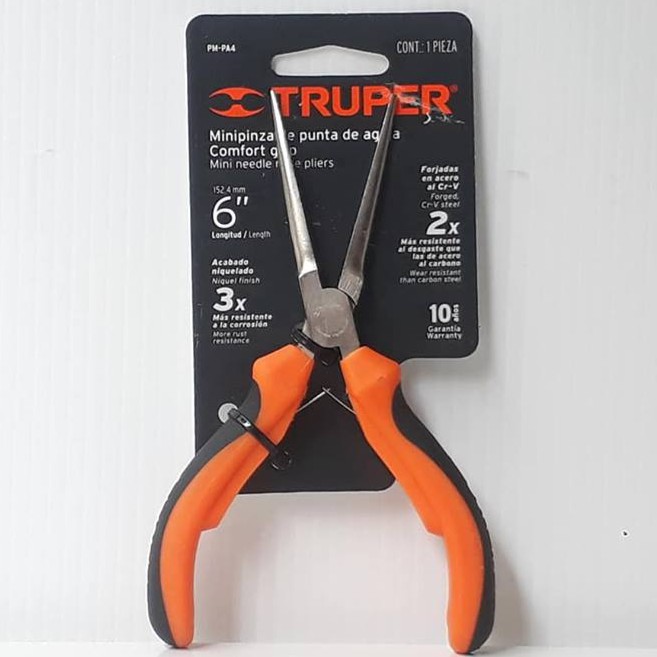 Kìm nhọn mỏ dài Truper 6in (152,4mm)