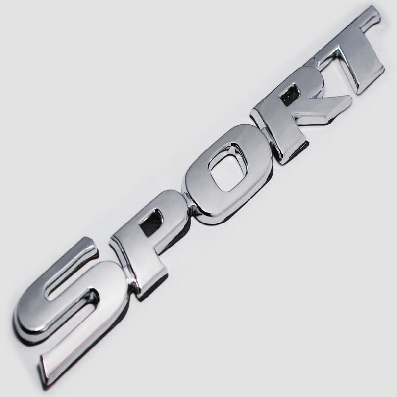 Logo Sticker 3D trang trí ô tô SPORT- MÀU BẠC: SKU:225-2