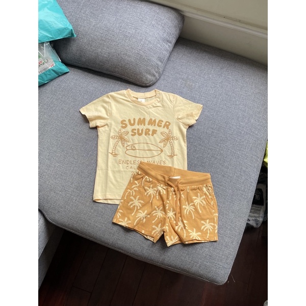 Set áo thun quần short cây dừa HM UK size 6-9m đến 3-4y