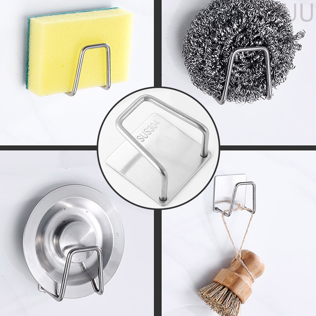 Giá đỡ miếng rửa chén/ xà phòng bằng thép không gỉ thiết kế thoát nước tiện dụng cho nhà bếp FF86