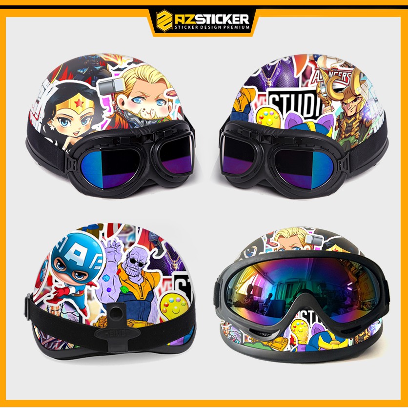 Sticker Marvel Chibi Dễ Thương Chống Nước Chống Bay Màu | STK112 | Dán Mũ Bảo Hiêm Điện Thoại Laptop Bình Nước
