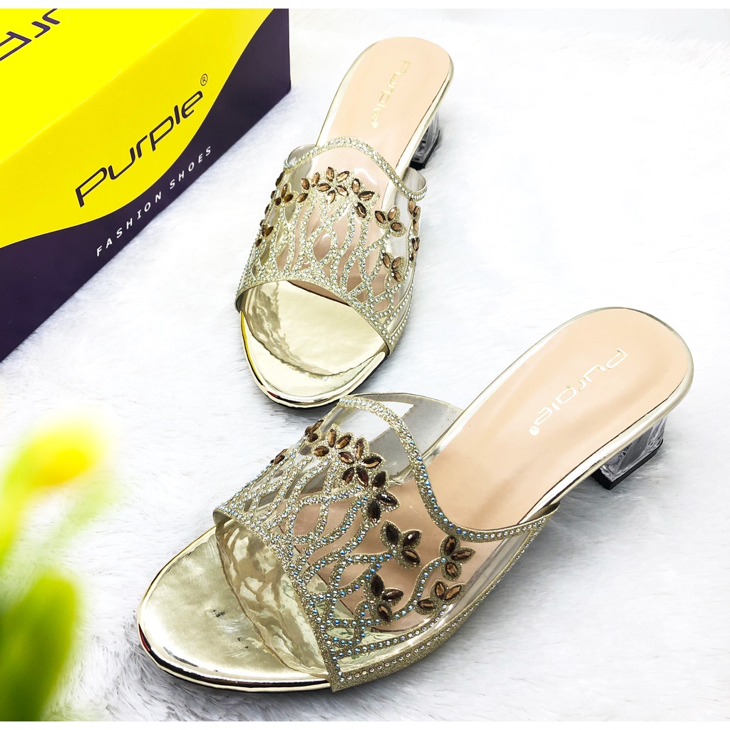 Giày sandal HEBAYA GOLD MUTE GLITERS MODEL MIRABELLA SHOES cho nữ