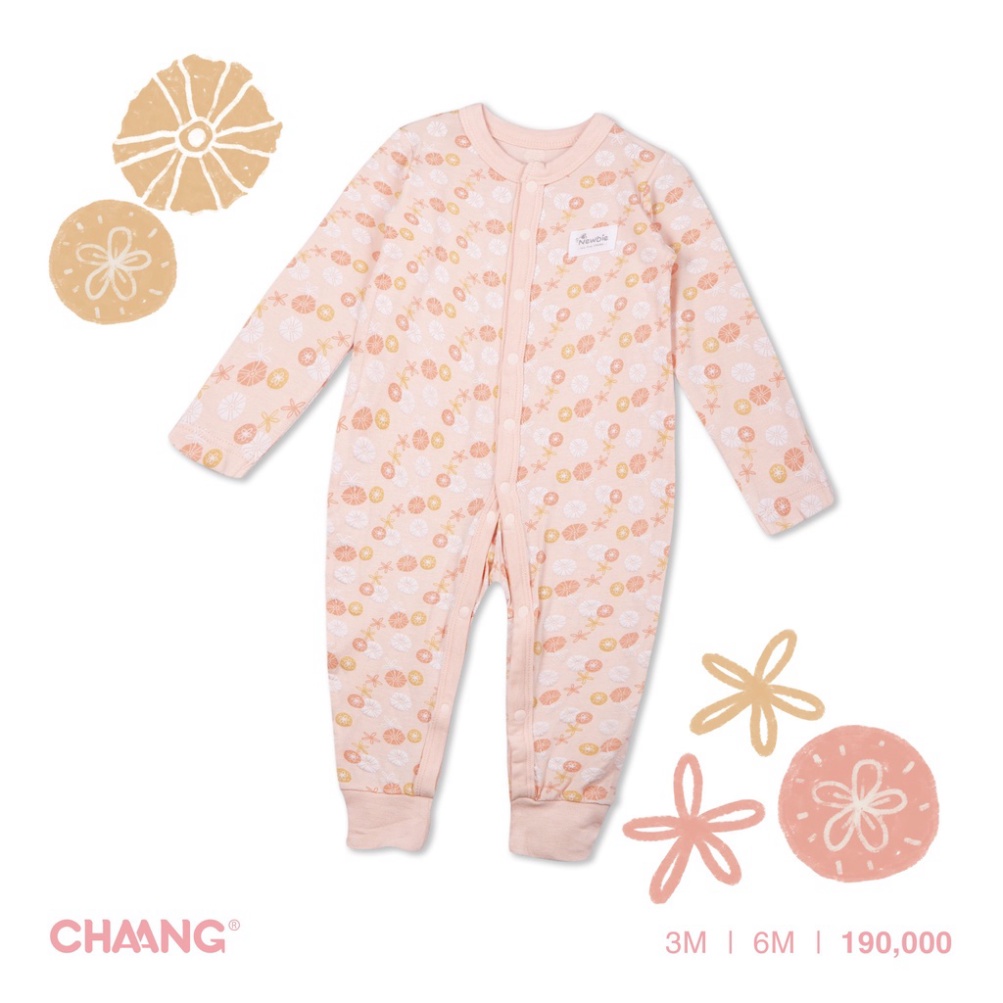 (Hàng mới về) Bộ Body dài tay cúc giữa sơ sinh - BST sơ sinh hãng Chaang 2022 - BST Sơ sinh Under the sea