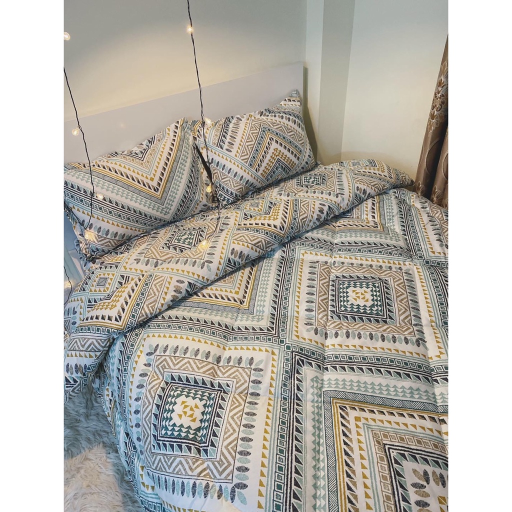 Bộ chăn ga gối thổ cẩm Cotton Poly,set chăn ga gối thổ cẩm Cotton Poly miễn phí bo chun ga giường