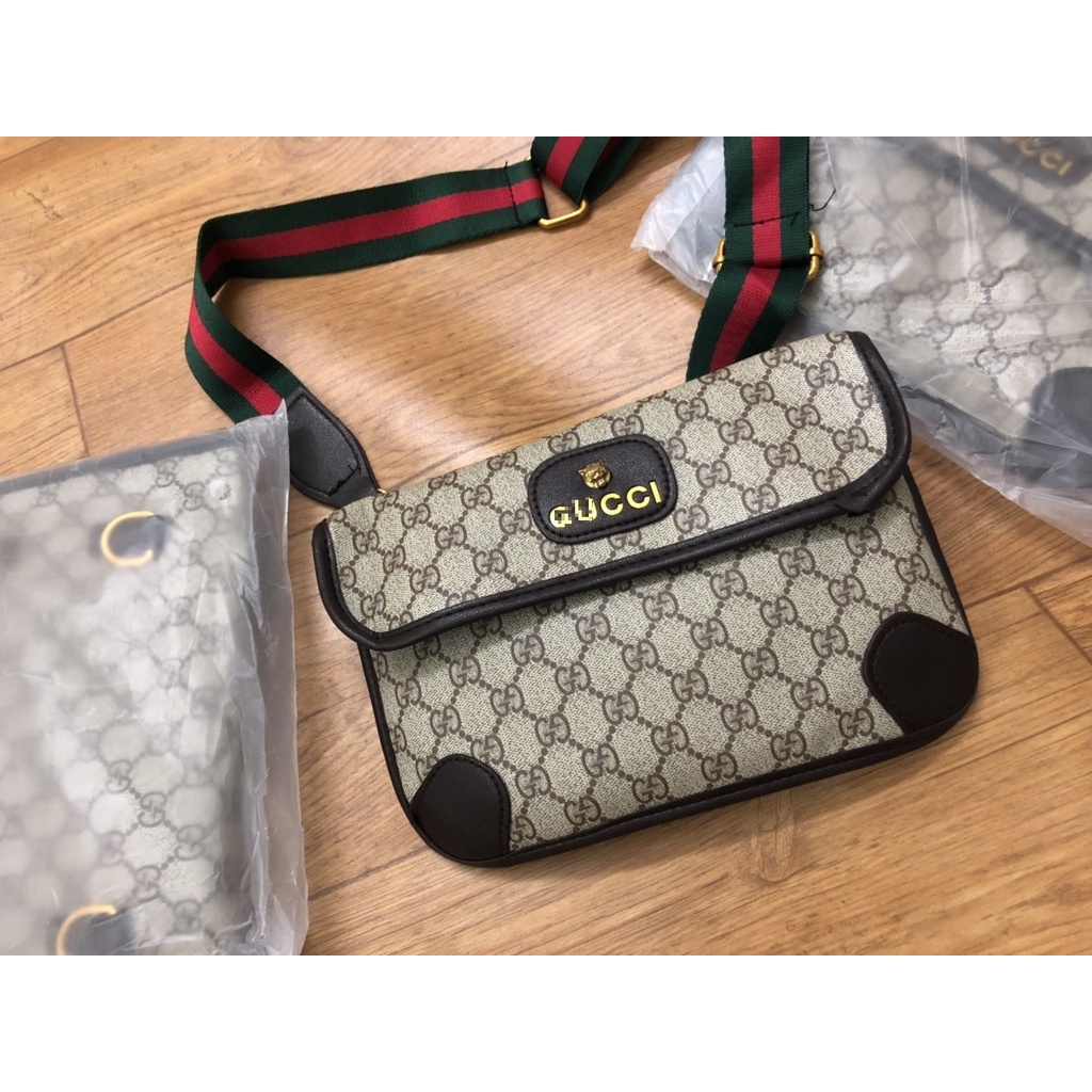 Túi đeo chéo nam nữ G.g_size23 logo hổ kim loại