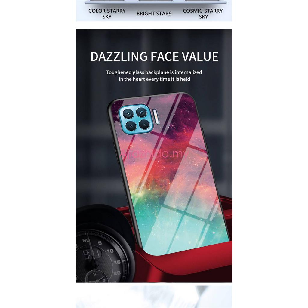 Ốp lưng OPPO A93 Bầu trời đầy sao Kính cường lực Gradient Khung mềm Vỏ điện thoại OPPO A93 A92 A91 A31 A 93 OPPOA93 2020 Vỏ điện thoại