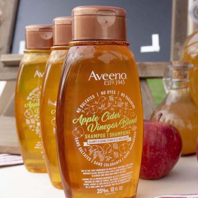 Dầu gội Aveeno Apple Cider 354ml dưỡng bóng mượt tóc