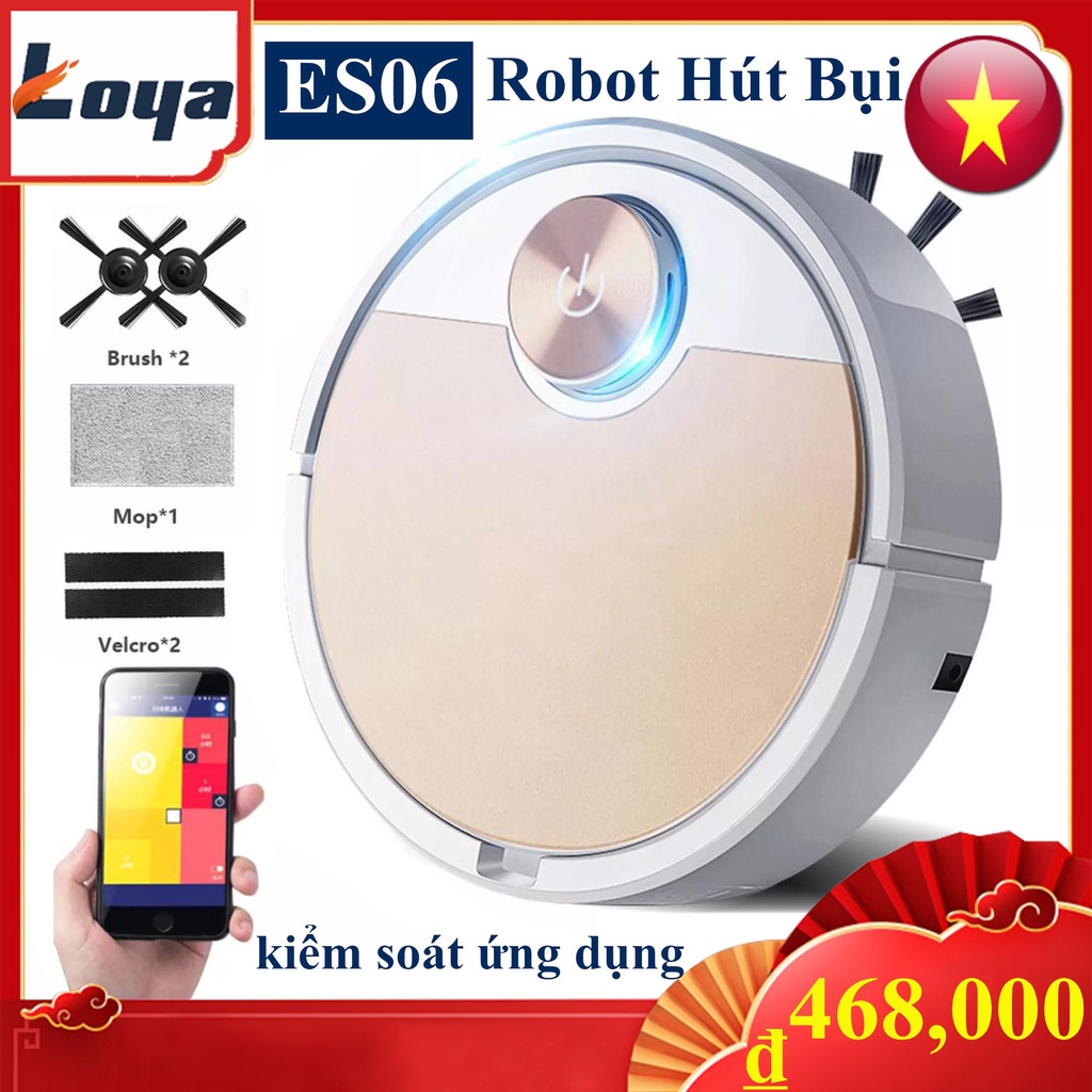 Robot Hút Bụi Lau Nhà máy hút bụi tự động ES06 Điều Khiển Qua App Hút Sạch Mọi Ngóc Ngách Trong Nhà Bảo Hành 100 Ngày